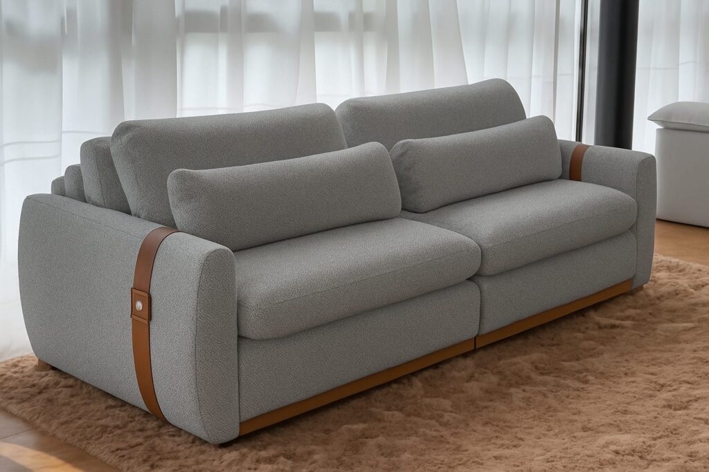 Sofa Cama Retratil Reclinavel Theo 200 2×100 Linho Tec 3140 Uniart Decor