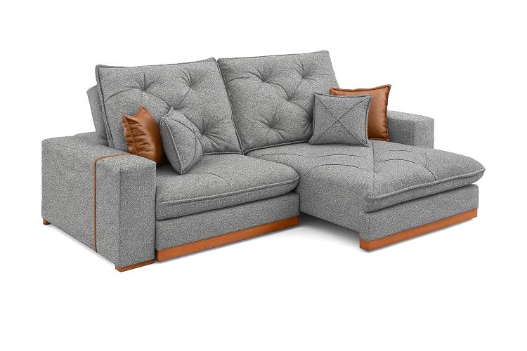 Estofado Retratil Reclinavel Geriba 250 2×100 Brc 25cm Linho Cinza 2665 Idealle