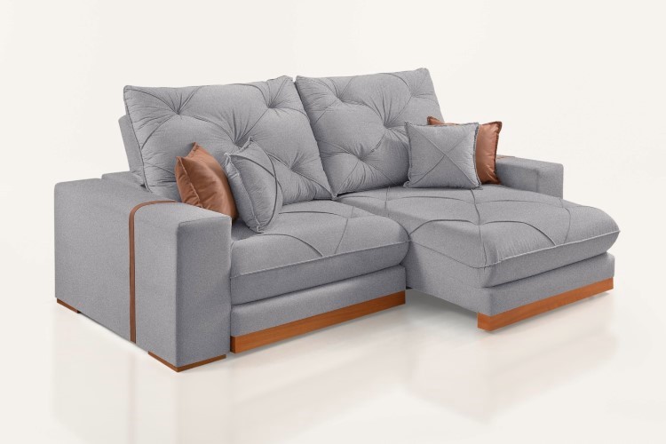 Estofado Retratil Reclinavel Geriba 230 2×90 mais Brc 25cm Linho Gelo Idealle