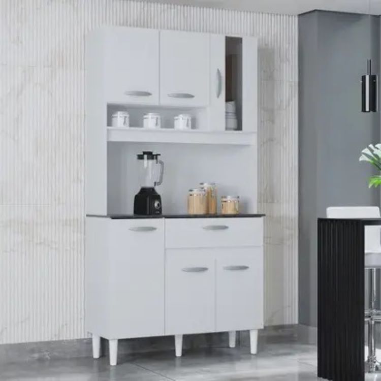 A886.Kit Cozinha Coral 6P1G Branco Poquema