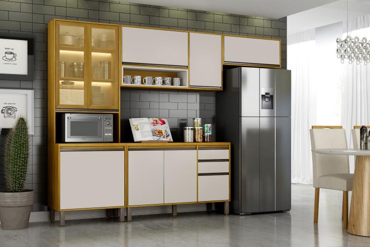 Cozinha Eduarda Plus Completa 4 Pcs 8P2G2N Cinamomo.Off White CHF Moveis