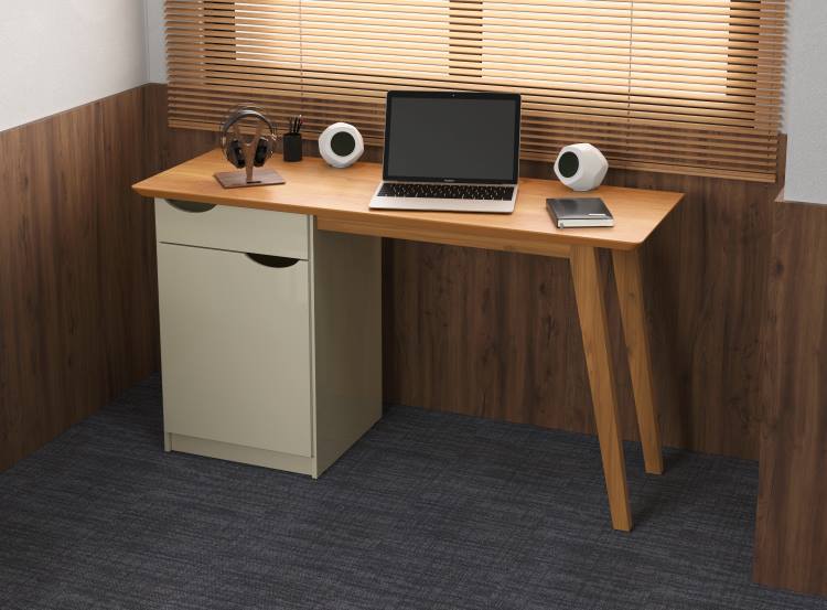 Escrivaninha Prism 1P1G Off White.Cinamomo Patrimar Moveis