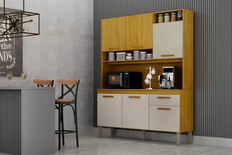 Kit Cozinha Noor 6P1G Cinamomo.Off White CHF Moveis