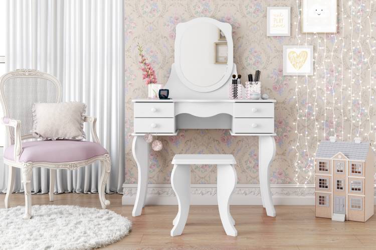 Penteadeira Princesa 4G com Espelho Branco Patrimar Moveis
