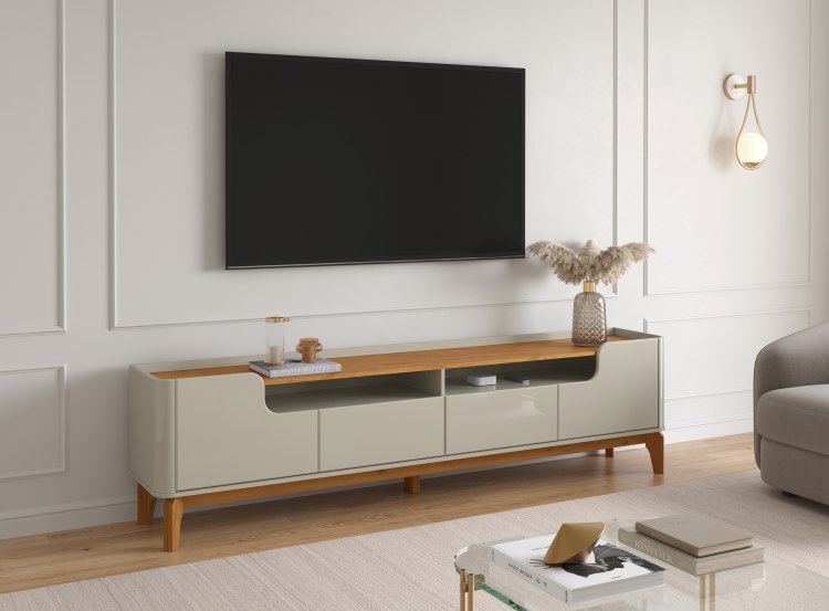 Rack Flip 2.2 4P Off White.Cinamomo Patrimar Moveis