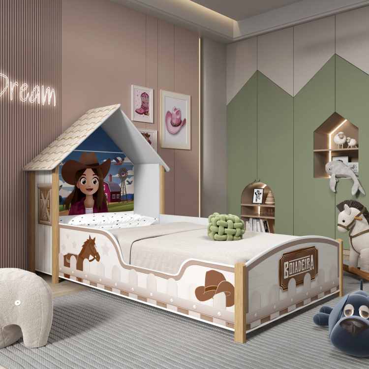 0252821.Cama Infantil Boiadeira 90 Branco Gelius