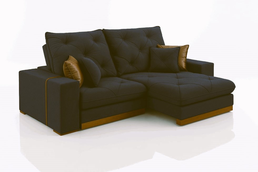 Estofado Retratil Reclinavel Geriba 230 2×90 mais Braco 25cm Veludo Inca Preto 13 Idealle