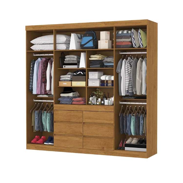 Roupeiro Imperio 4P6G com Espelhos Visualizacao Interna Carioca