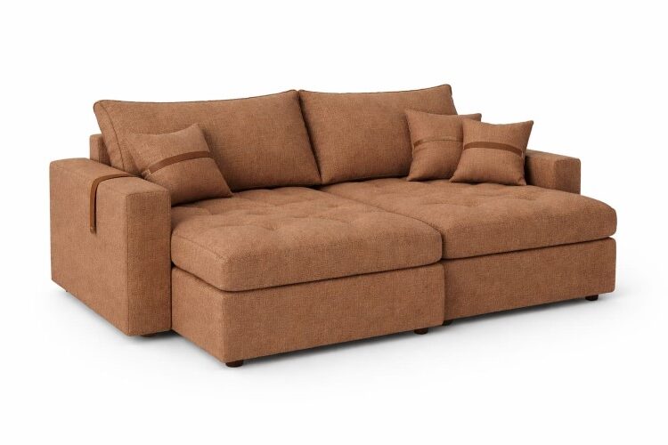Sofa sem Caixa Retratil Lisboa 240 2xModulos 120 Linho Terracota 24 We Art Decor