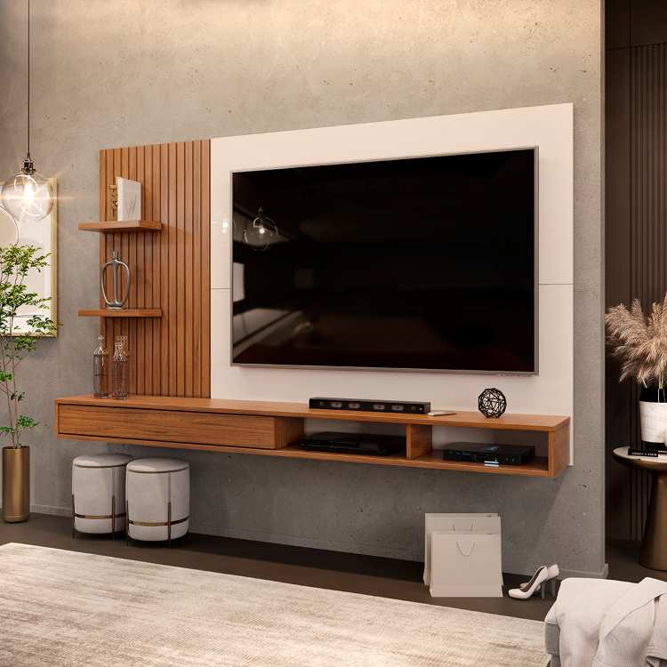 Painel Bento 190 Freijo.Off White DJ Moveis