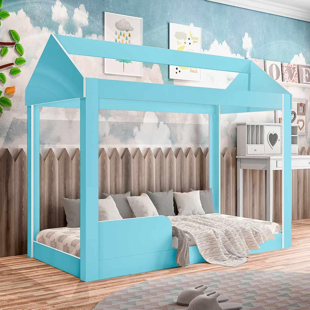 Cama Infantil Montessoriana Crystal Baby Azul 1251 J A Mov