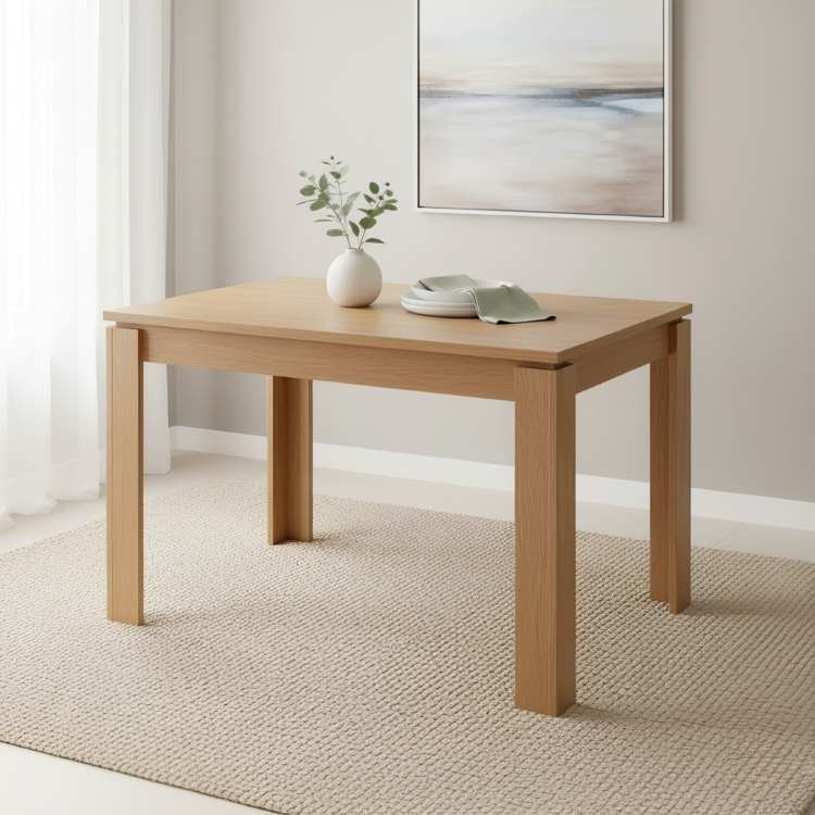 Mesa Athenas 120 Tampo MDP Amendoa Clean Lopas Moveis