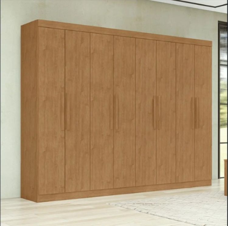 Roupeiro Andara Soft 8P4G Amendoa Clean Lopas Moveis