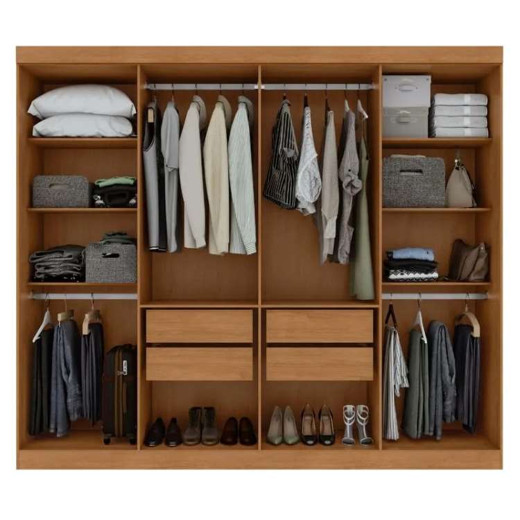 Roupeiro Andara Soft 8P4G Visualizacao Interna Lopas Moveis