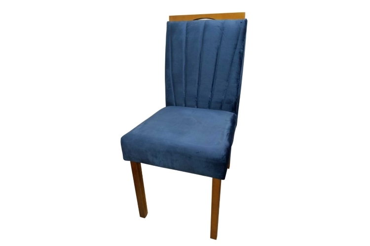 Kit com 2 Cadeiras Rubi Veludo Azul KM Decor