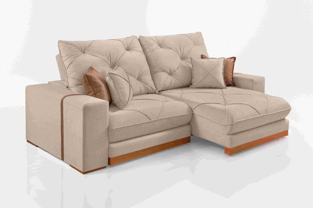 Estofado Retratil Reclinavel Geriba 210 2×80 com Braco 25cm Linho Bege 01 Idealle