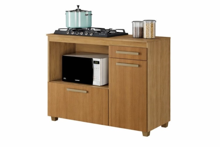 Balcao CookTop Cronus 120 5 Bocas com Tampo com Recorte 63,5 x 35 Cinamomo Arte Moveis