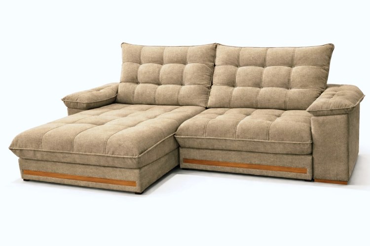 Estofado Retratil Reclinavel Barcelona 250 2×100 mais Braco 25cm Linho Bege 01 Idealle