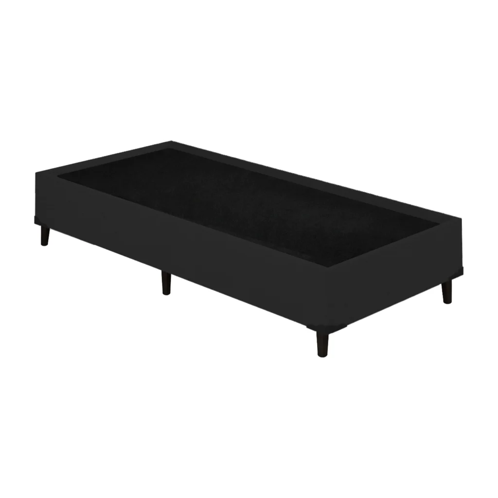 Base Solteiro Premium 90x190x42 Suede Preto