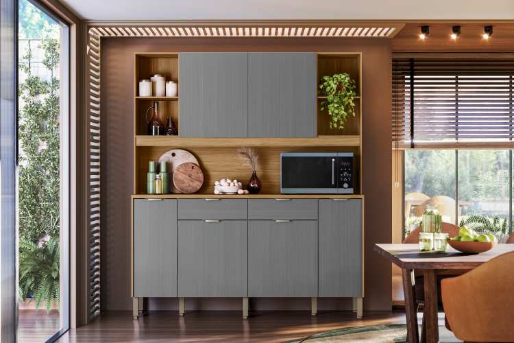 Kit Cozinha Botanika 6P2G Freijo.Gris Kits Parana