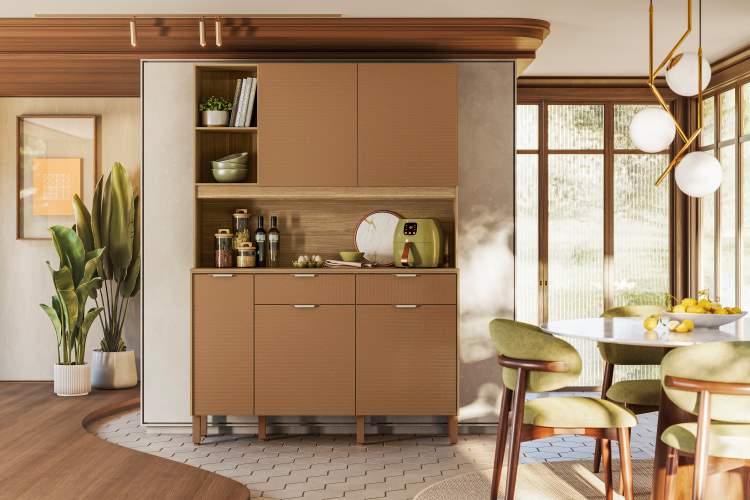 Kit Cozinha Flora 5P2G Freijo.Caramelo Kits Parana