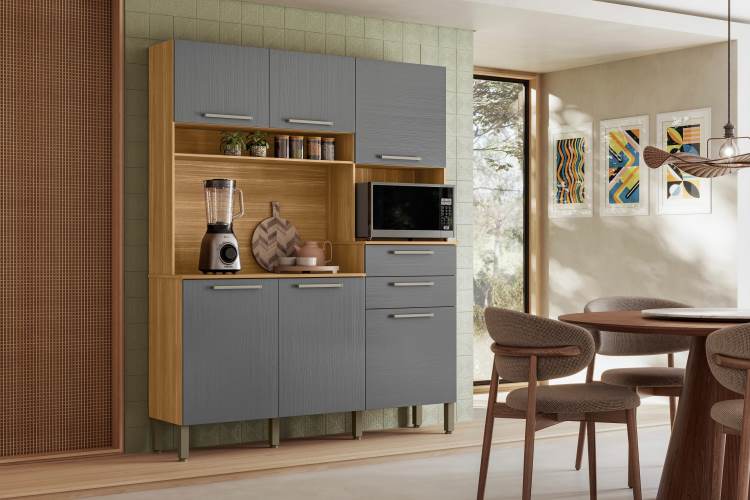 Kit Cozinha Montesa 6P2G Freijo.Gris Kits Parana