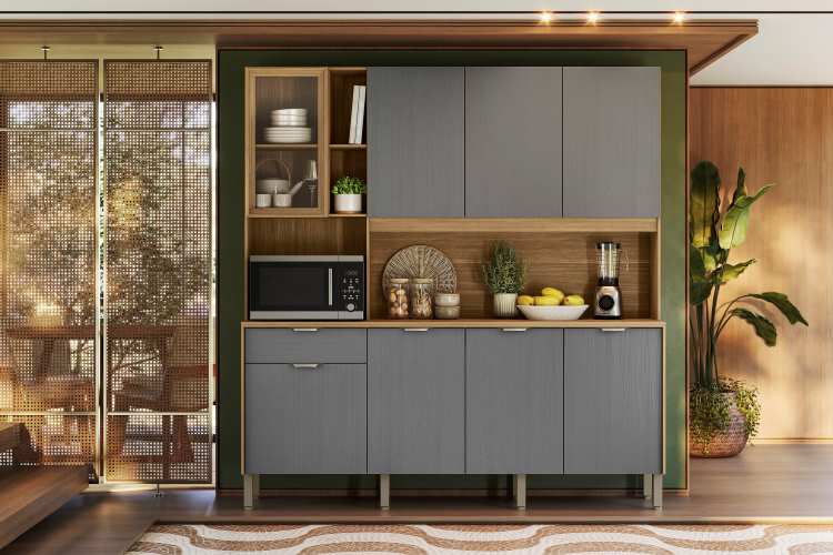 Kit Cozinha Nature 8P1G Freijo.Gris Kits Parana