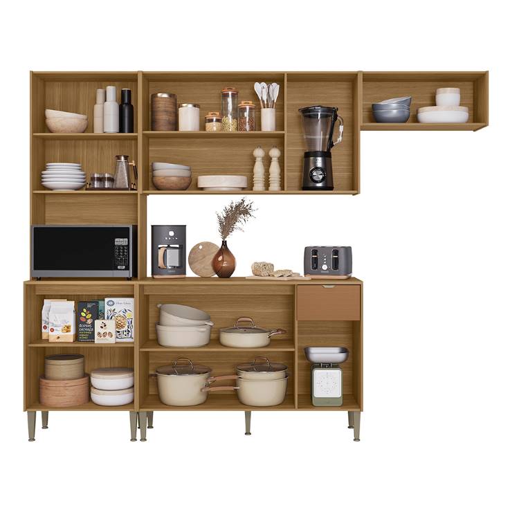 Cozinha Soul com Balcao 1200 9P1G Visualizacao Interna Kits Parana