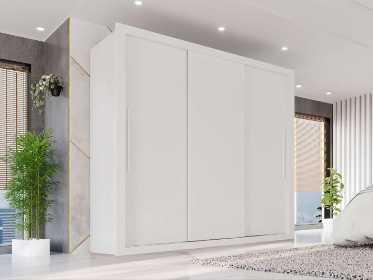 12604.Roupeiro Panamá 3P4G sem Espelho e sem Pés Branco Salleto