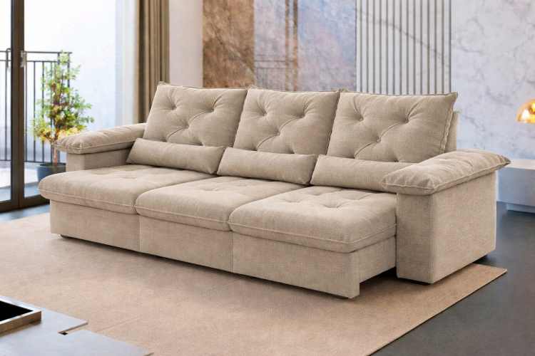 Estofado Retratil Reclinavel Atlas 320 3×90 Linho Bege 01 Idealle