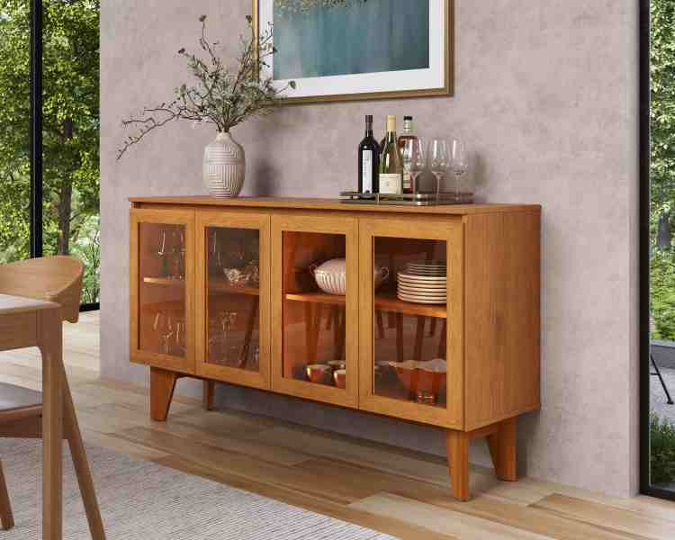 Buffet Krypton 4P com LED Nature J&A Moveis