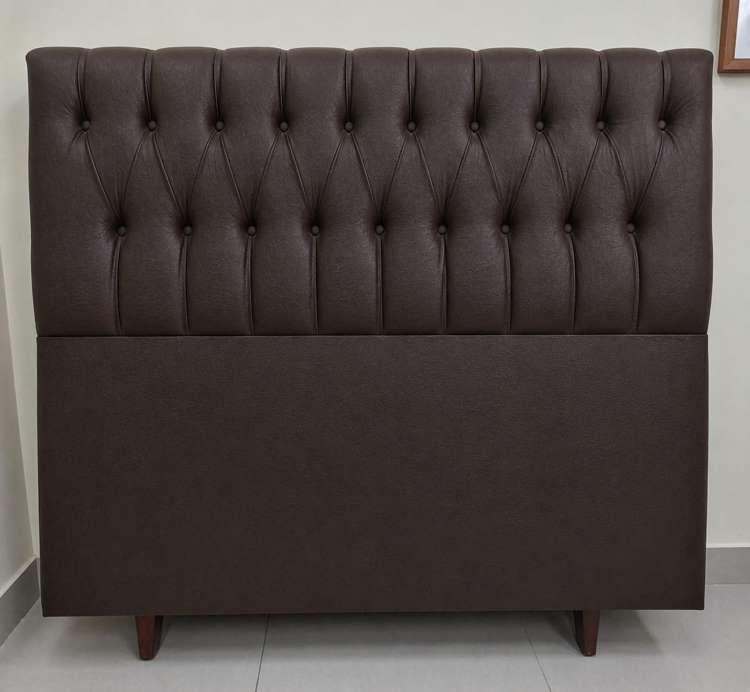 Cabeceira Casal Venus 140 Modelo 014 Courino Marrom SR Movelaria