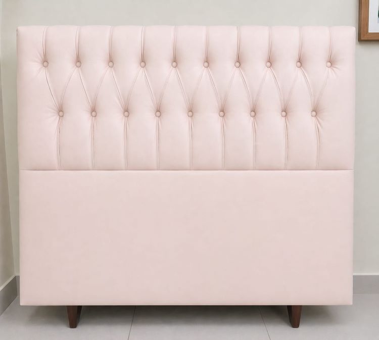 Cabeceira Casal Venus 140 Modelo 014 Courino Duna Rose SR Movelaria
