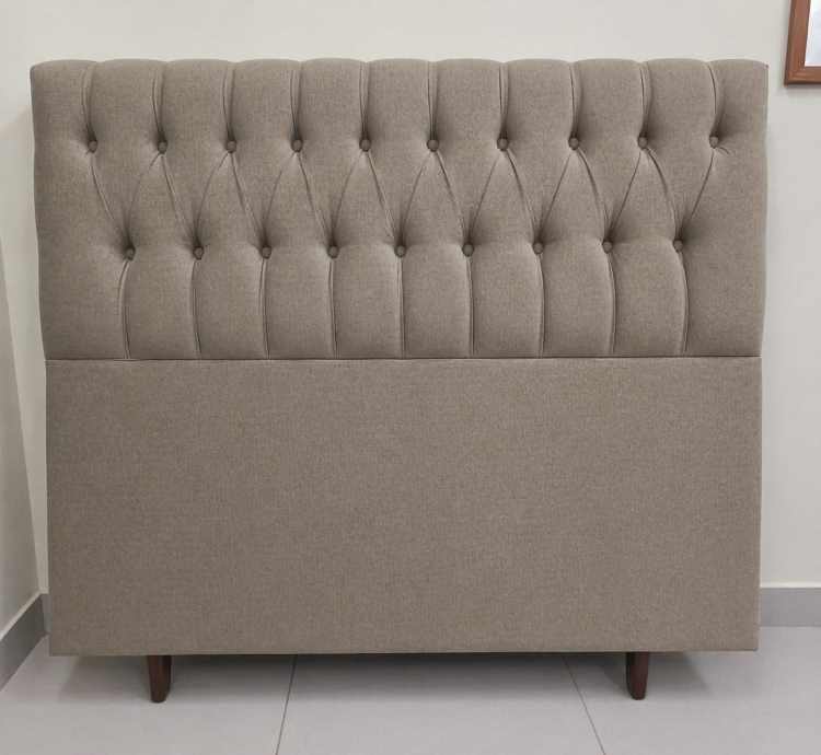 Cabeceira Casal Venus 140 Modelo 014 Veludo Inca Capuccino 16 SR Movelaria