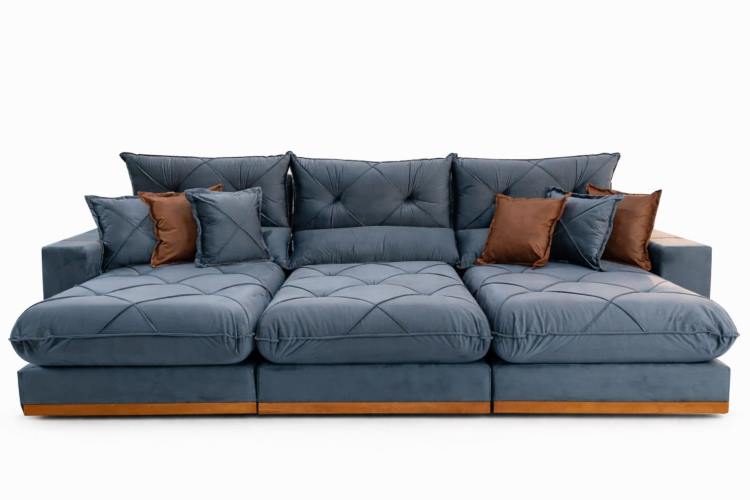 Estofado Retratil Reclinavel Geriba Plus 320 3×90 + Braco 25cm Veludo Inca Grafite 10 Idealle