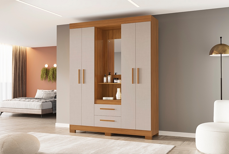 Roupeiro Capelinha NT 6055 Freijo Trend/Off White Notavel