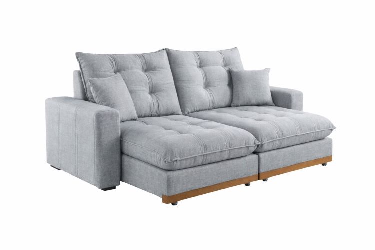 Estofado Retratil Reclinavel Ruah 250 2×100 + Braco 25cm Linha Rubi Linho Cinza 2005 DVitrine