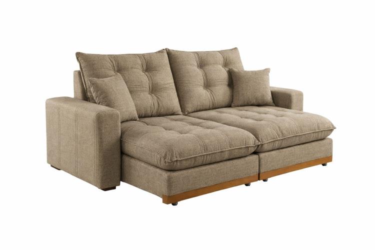 Estofado Retratil Reclinavel Ruah 250 2×100 + Braço 25cm Linha Rubi 2003 Linho Kaki D Vitrine
