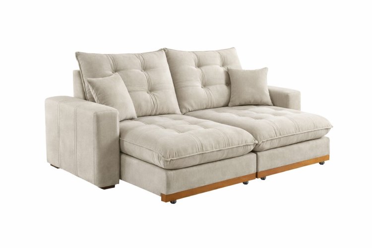 Estofado Retratil Reclinavel Ruah 250 2×100 + Braco 25cm Linha Rubi Avela 4052 (Linho Avela) D Vitrini