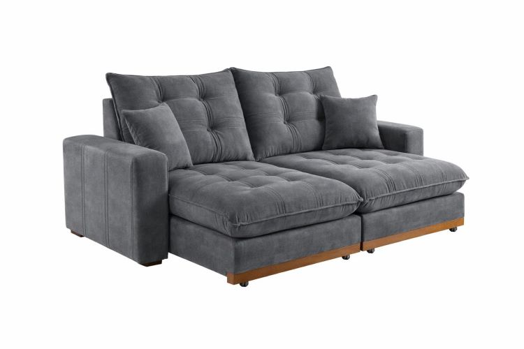 Estofado Retratil Reclinavel Ruah 250 2×100 + Braco 25cm Linha Rubi Chumbo 4053 D Vitrini