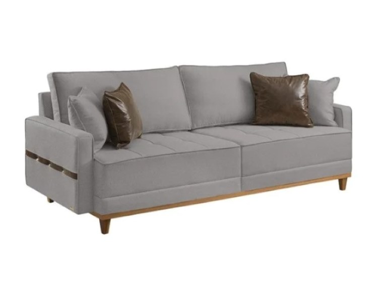 Sofa Living M-203 3 Lugares 2,00m – Tecido Linho Cinza B-463 Martins Estofados