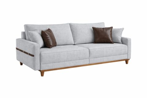 Sofa Living M-203 3 Lugares 2,00m – Tecido Linho Cinza B-463 Martins Estofados - foto 2