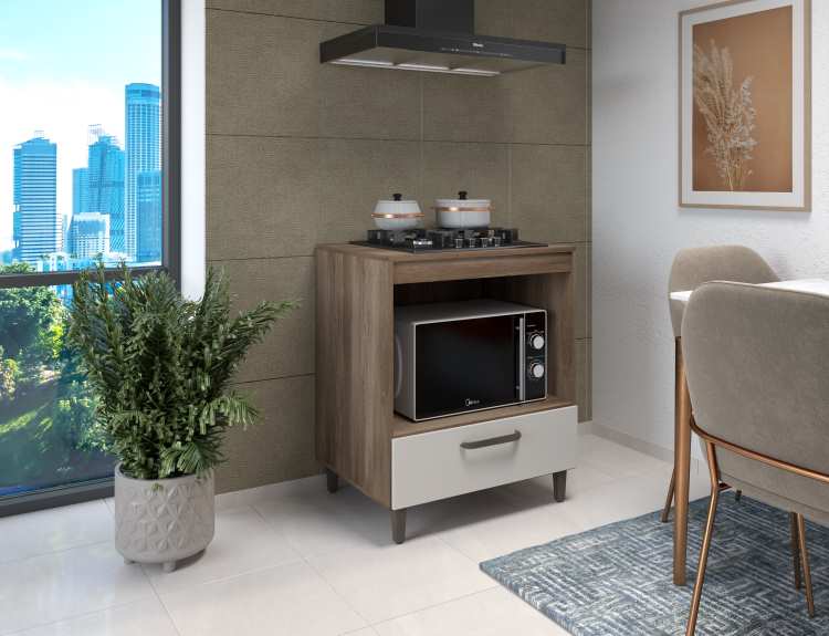 2484.48-Balcao CookTop Jade 4 Bocas 1N1G Naturale/Off White Moveis Parana