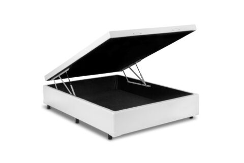 Bau Casal Prime Confort 138x188x44 Blindagem Extra Forte Corino Branco Issacar Prime - foto 2