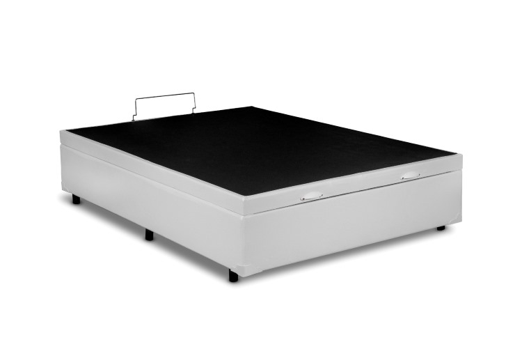 Bau Casal Prime Confort 138x188x44 Corino Branco Issacar Prime
