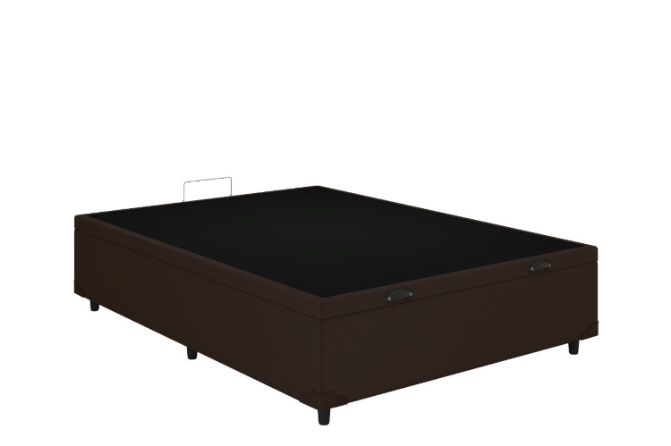 Bau Casal Prime Confort 138x188x44 Corino Marrom Issacar Prime