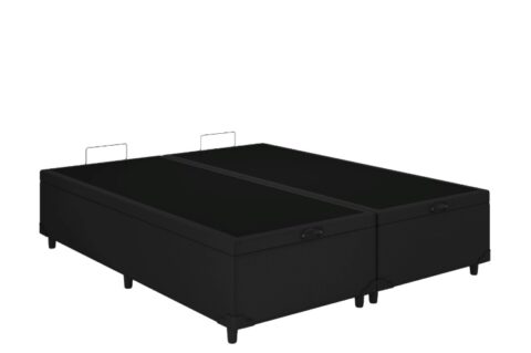 Bau Casal Bipartida Prime Confort 2 x 69x188x44 Corino Preto Issacar Prime - foto 2