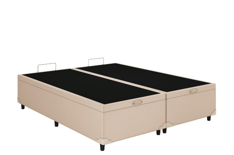 Bau Queen Bipartida Prime Confort 2 x 79x198x44 Corino Bege Issacar Prime