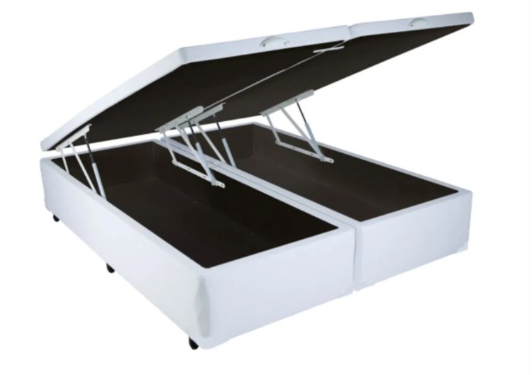Bau Queen Bipartida Prime Confort 2 x 79x198x44 Corino Branco Issacar Prime