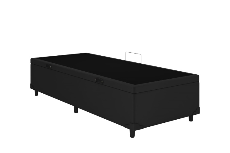 Bau Solteirão Prime Confort 110x188x44 Veludo Suede Cinza Issacar Prime